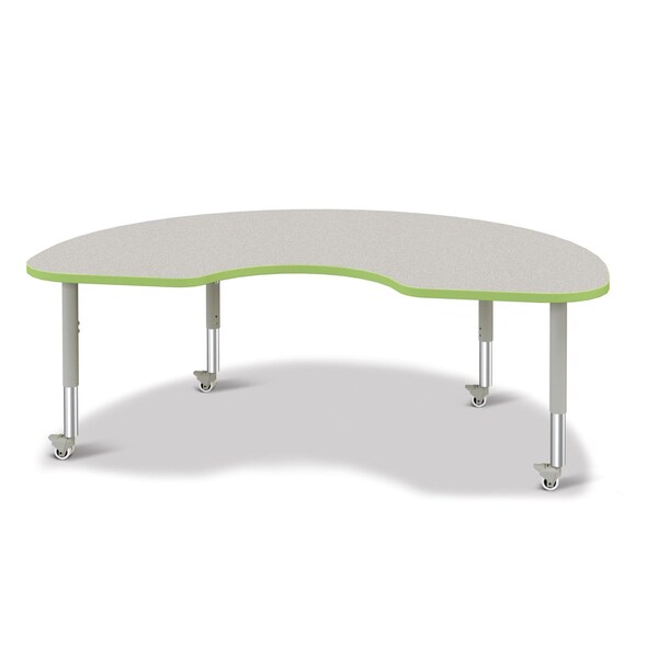 Berries Kidney Activity Table, 48 in. x 72 in., Mobile, Freckled Gray/Key Lime/Gray